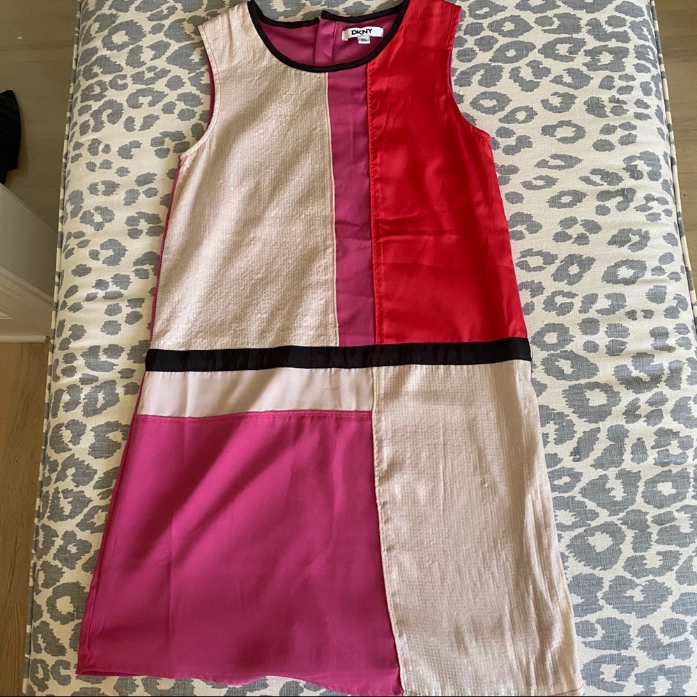 DKNY Kids Color Block Dress with Sequins